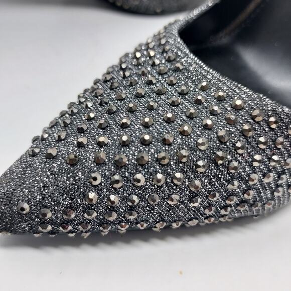 Steve Madden "Daisie" Silver Studded Stiletto Pump Pointy Toe Heels Size 6 - Picture 6 of 8